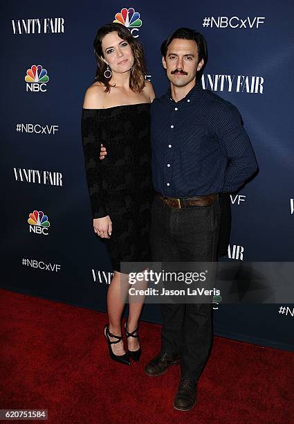 Actress Mandy Moore and actor Milo Ventimiglia attend the NBC and Vanity Fair toast to the 2016-2017 TV season at NeueHouse Hollywood on November 2,...