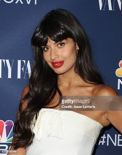 Actress Jameela Jamil attends the NBC and Vanity Fair toast to the 2016-2017 TV season at NeueHouse Hollywood on November 2, 2016 in Los Angeles,...