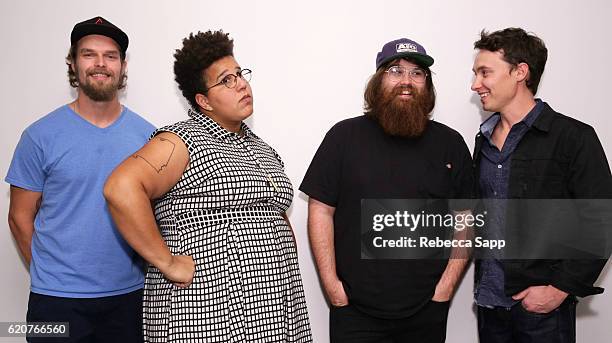 Musicians Steve Johnson, Brittany Howard, Zac Cockrell and Heath Fogg of Alabama Shakes attend Alabama Shakes House Concert hosted by Brian & Adria...