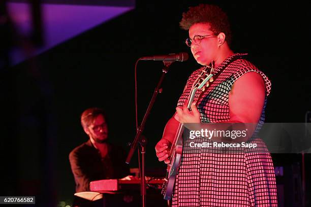 Brittany Howard of Alabama Shakes performs at Alabama Shakes House Concert hosted by Brian & Adria Sheth on November 2, 2016 in Beverly Hills,...