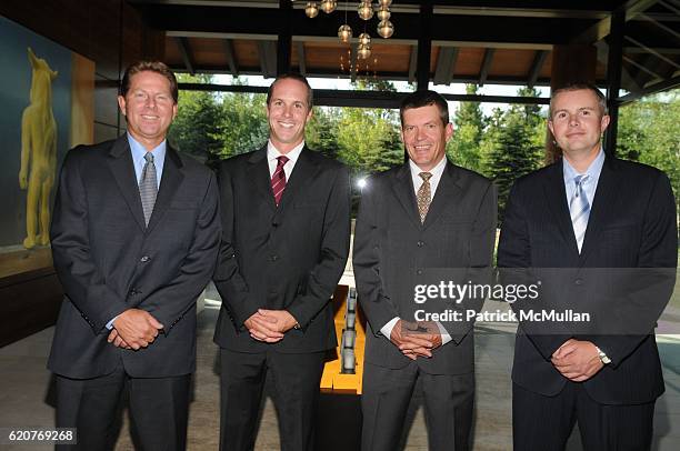 Jay Fletcher, Todd Clark, Gerald Theron and Nathan Harnish attend AMY & JOHN PHELAN host wineCRUSH for the ASPEN ART MUSEUM at Phelan Residence on...