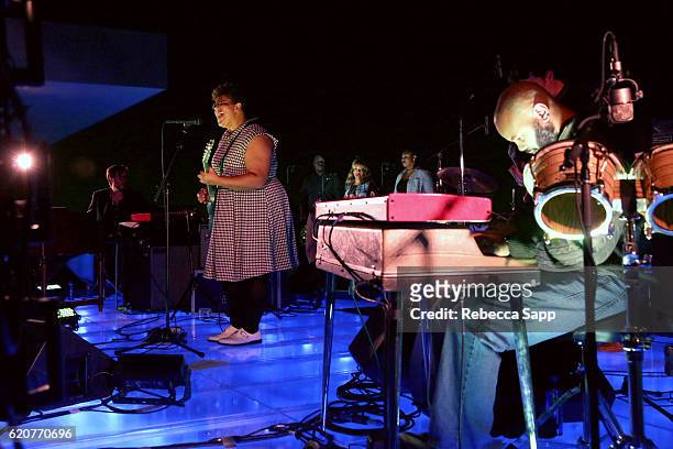 Brittany Howard of Alabama Shakes performs at Alabama Shakes House Concert hosted by Brian & Adria Sheth on November 2, 2016 in Beverly Hills,...
