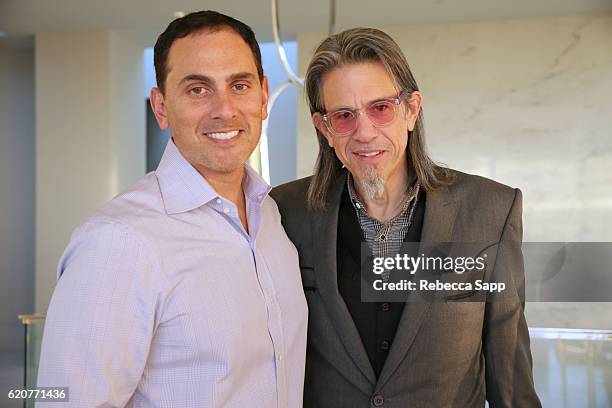 Brian Sheth and Vice President of the GRAMMY Foundation Scott Goldman at Alabama Shakes House Concert hosted by Brian & Adria Sheth on November 2,...