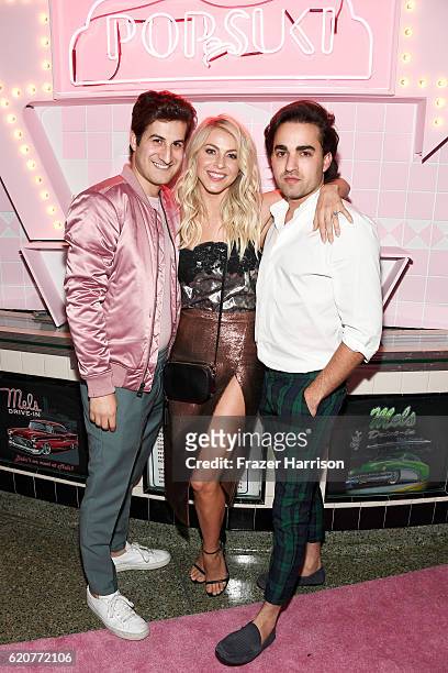 Leo Seigal, dancer/actress Julianne Hough and guest attend Poppy Jamie, Suki Waterhouse, Leo Seigal and Cade Hudson celebration of the launch of POP...