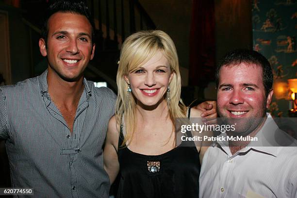 Josh Gold, Kathryn Morris and Brad Bertne attend The Nobody Was Thirsty Project at Cafe Was on July 16, 2008 in Hollywood, CA.