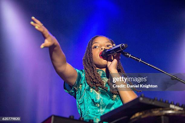 Musician Chloe Bailey of Chloe x Halle performs on stage at Humphrey's on November 2, 2016 in San Diego, California.