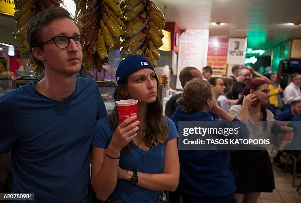 Chicago fans gather at the Billy Goat Tavern to watch the Chicago Cubs take on the Cleveland Indians in Cleveland in game seven of the 2016 World...