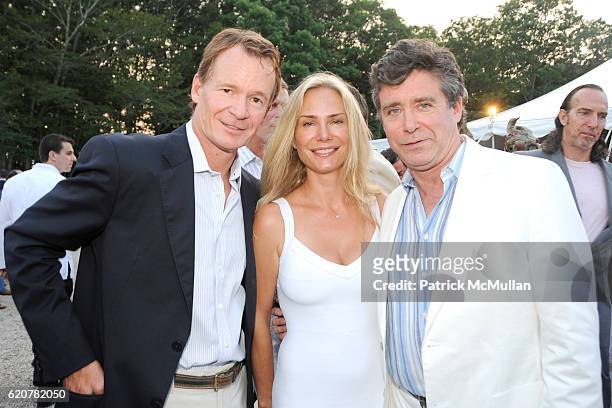 Zack Bacon, Valesca Guerrand-Hermes and Jay McInerney attend The 15th Annual WATERMILL Summer Benefit at The Watermill Center on July 26, 2008 in...