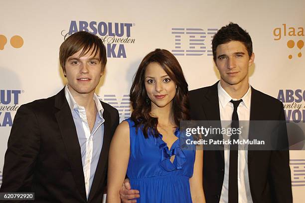 Van Hansis, Tala Ashe and Jake Silbermann attend 19th Annual GLAAD Media Awards at Marriott Marquis on March 17, 2008 in New York City.