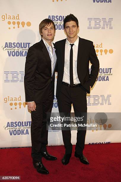 Van Hansis and Jake Silbermann attend 19th Annual GLAAD Media Awards at Marriott Marquis on March 17, 2008 in New York City.