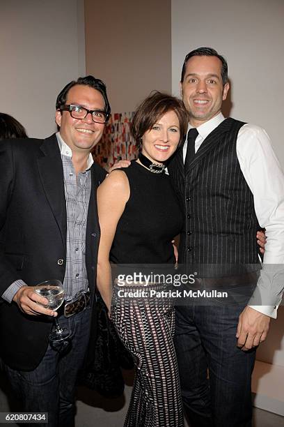 Chris Connor, Lisa Bowles and Steven Gambrel attend Joseph La Piana Opening at Robert Miller Gallery on March 27, 2008 in New York City.