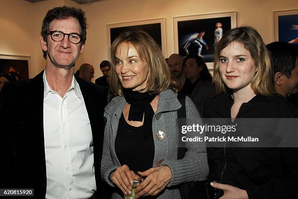 Mark Seliger, Jessica Lange and Hannah Shepard attend Private Viewing of "Merce My Way" By Mikhail Baryshnikov at 401 Projects on March 15, 2008 in...