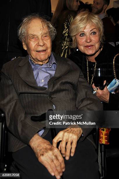 Merce Cunningham and Yanou Collart attend Private Viewing of "Merce My Way" By Mikhail Baryshnikov at 401 Projects on March 15, 2008 in New York City.