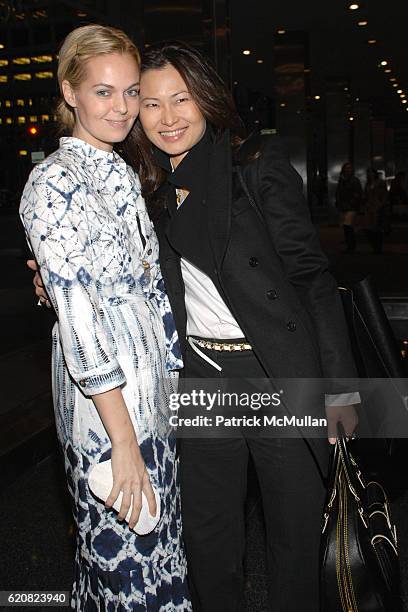 Lauren Dupont and Guest attend Opening of RICHARD DUPONT's TERMINAL STAGE at Lever House on March 13, 2008 in New York City.