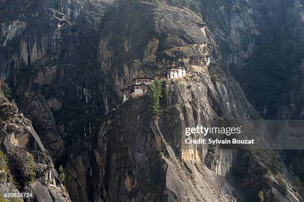 the famous tiger's nest in bhutan, himalayas - taktsang monastery stock pictures, royalty-free photos & images