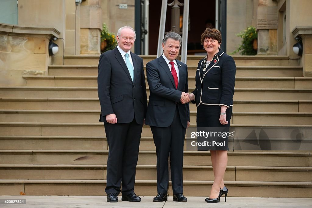 President And Mrs Santos Of Colombia Visit Stormont
