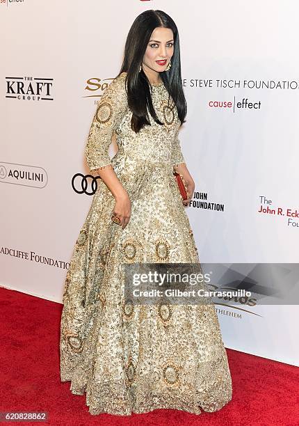 Actress Celina Jaitly attends the15th Annual Elton John AIDS Foundation An Enduring Vision Benefit at Cipriani Wall Street on November 2, 2016 in New...