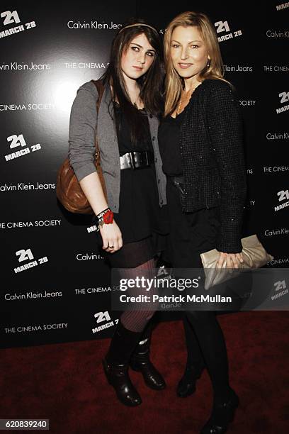 Emily McEnroe and Tatum O'Neal attend THE CINEMA SOCIETY and CALVIN KLEIN JEANS Host a Screening of "21" at IFC Center on March 26, 2008 in New York...