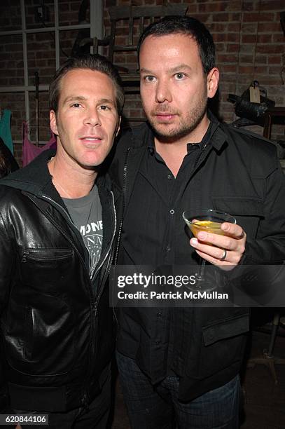 Scott Lipps and Neil Grayson attend HELENA CHRISTENSEN and TOCCA celebrate the launch of TOCCA VINTAGE Collection at Butik N.Y.C on March 26, 2008 in...