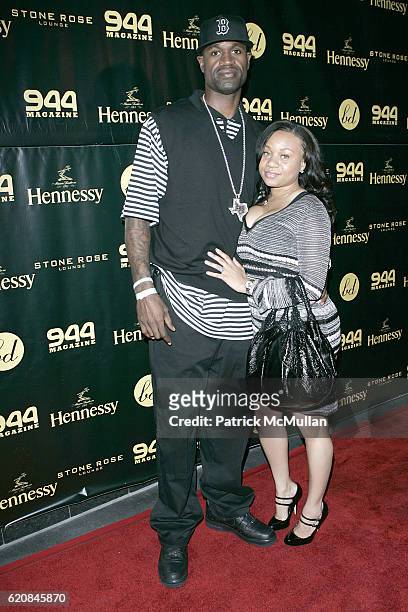 Stephen Jackson and Guest attend Hennessy and 944 Magazine Celebrate Baron Davis' Birthday with Suprise Red Carpet Affair at Stone Rose on March 22,...