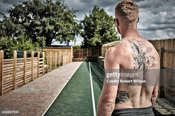 Track and field athlete Greg Rutherford is photographed for the Times on July 3, 2016 in Woburn Sands, England.