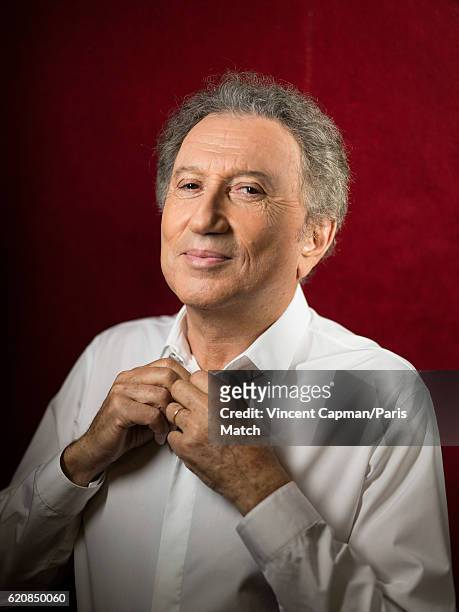Actor and tv presenter Michel Drucker is photographed for Paris Match on October 2, 2016 in Paris, France.