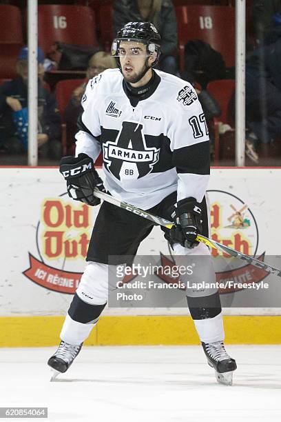 Thomas Ethier of the Blainville-Boisbriand Armada skates against the Gatineau Olympiques on October 30, 2016 at Robert Guertin Arena in Gatineau,...