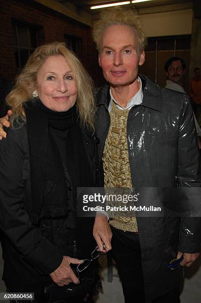 Jane Holzer and Fred Brandt attend TONY SHAFRAZI GALLERY opening and After-Party at Tony Shafrazi Gallery and Mr Chows Tribeca N.Y.C on May 9, 2008.