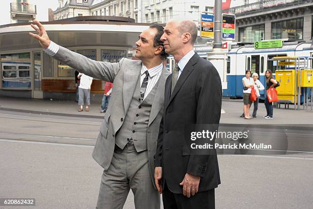 Mathias Rastorfer and Peter Stevens attend GALERIE GMURZYNSKA unveiling of the Primo Piano II Sculpture by DAVID SMITH at The Paradeplatz on May 31,...