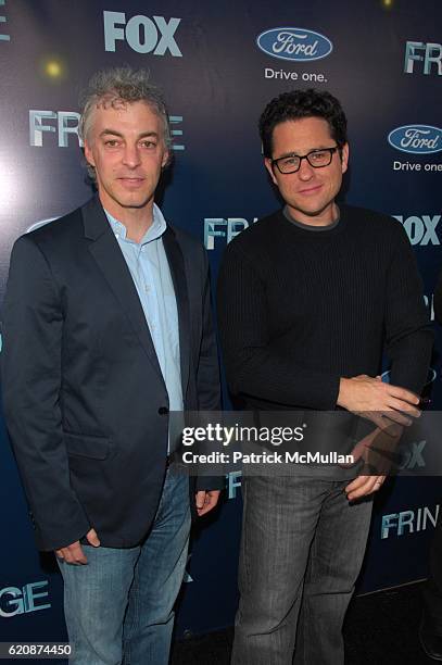 Jeff Pinker and JJ Abrams attend FRINGE red carpet arrivals at The Xchange NYC on August 25, 2008.