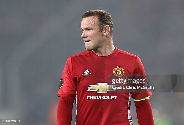 Wayne Rooney of Manchester United looks on during the UEFA Europa League Group A match between Fenerbahce SK and Manchester United FC at Sukru...