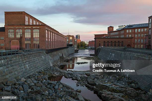 view of tammerkoski rapids in tampere - tampere foto e immagini stock