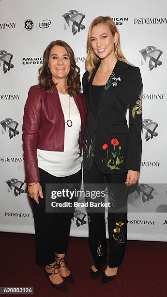 Philanthropist Melinda Gates and Model Karlie Kloss attend the Fast Company Innovation Festival 2016 - Melinda Gates & Facebook's Regina Dugan at...