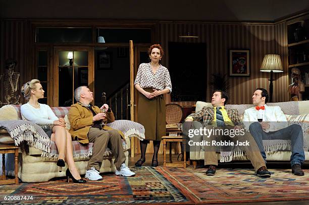 Emily Berrington as Lisa, Steve Pemberton as Brian, Katherine Parkinson as Eleanor, Rufus Jones as Richard and Ralf Little as Nick in Terry Johnson's...