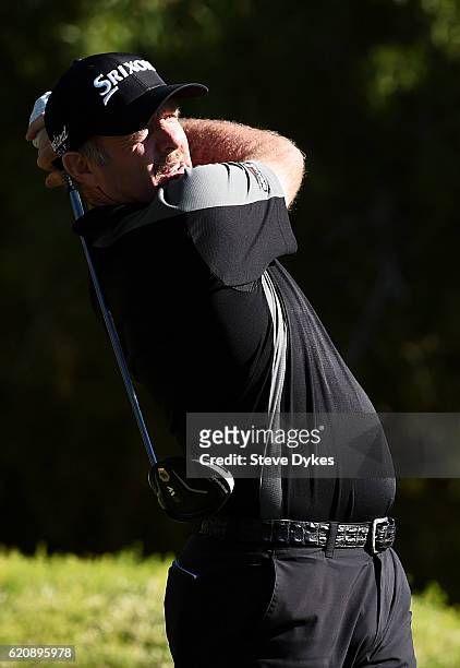Rod Pampling of Australia plays his shot from the 13th tee during the first round of the Shriners Hospitals For Children Open on November 3, 2016 in...