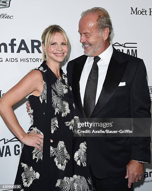 Producer Kayte Walsh and actor Kelsey Grammer arrive at amfAR's Inspiration Gala Los Angeles at Milk Studios on October 27, 2016 in Hollywood,...