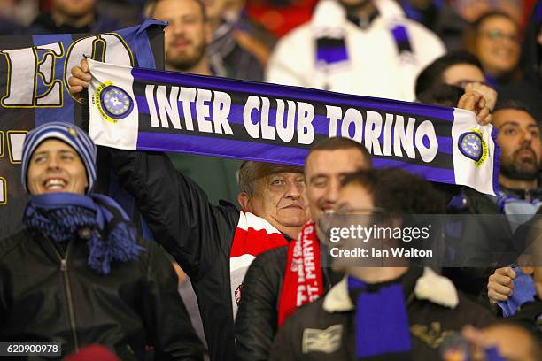 Supporters enjot the atmosphere during the UEFA Europa League Group K match between Southampton FC and FC Internazionale Milano at St Mary's Stadium...