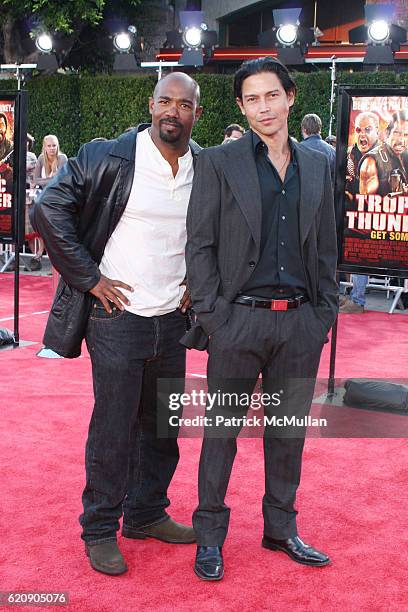 Anthony Ruivivar and Michael Beach attend TROPIC THUNDER LOS ANGELES PREMIER at Mann's Village Theater on August 11, 2008 in Los Angeles, CA.