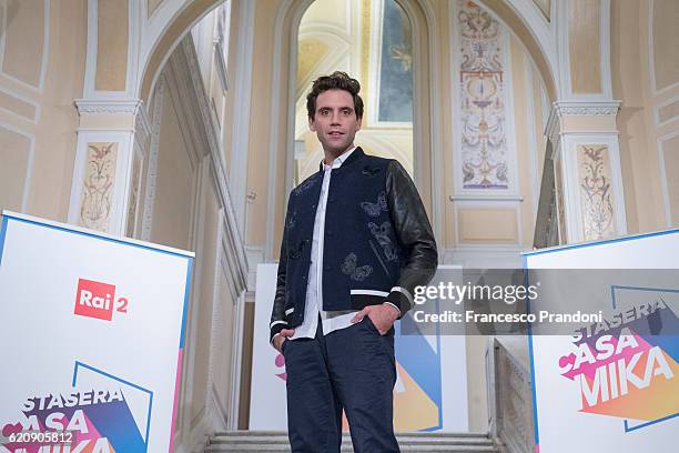 Mika attends the 'Stasera CasaMika' Tv Show presentation at Palazzo Turati on November 3, 2016 in Milan, Italy.