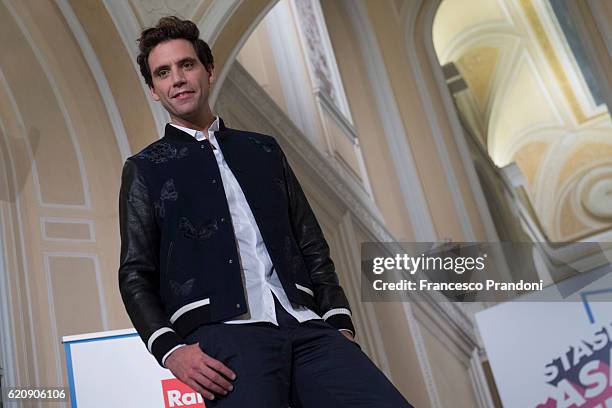 Mika attends the 'Stasera CasaMika' Tv Show presentation at Palazzo Turati on November 3, 2016 in Milan, Italy.