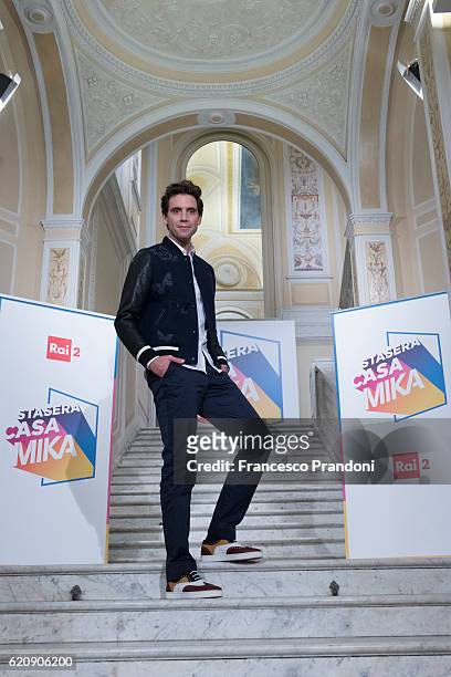 Mika attends the 'Stasera CasaMika' Tv Show presentation at Palazzo Turati on November 3, 2016 in Milan, Italy.