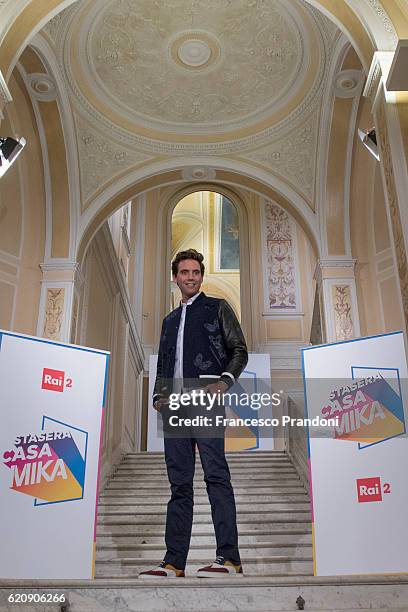 Mika attends the 'Stasera CasaMika' Tv Show presentation at Palazzo Turati on November 3, 2016 in Milan, Italy.