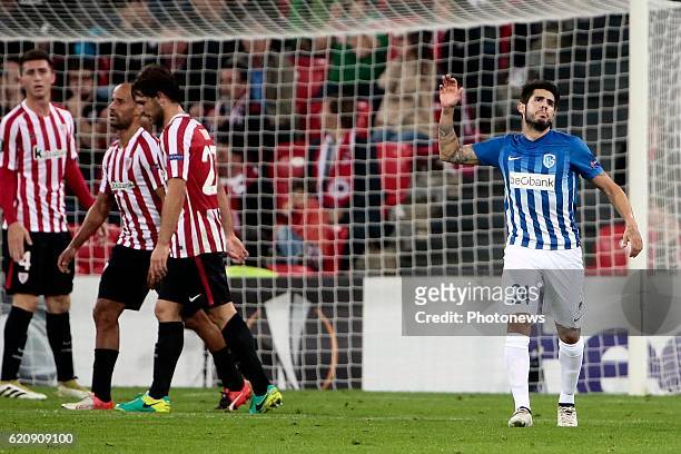 Bilbao, Spain Alejandro Pozuelo midfielder of KRC Genk pictured during the UEFA Europa League group F stage match between Athletic Club de Bilbao and...
