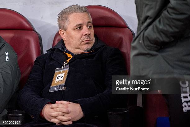 Marius Sumudica the head coach of FC Astra Giurgiu during the UEFA Europa League 2016-2017, Group E game between FC Astra Giurgiu and FC Viktoria...