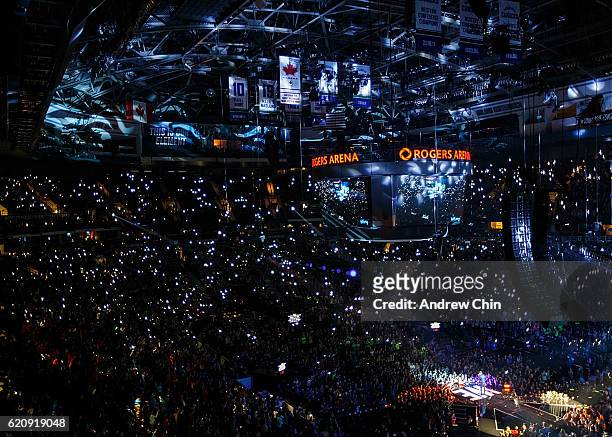 General view of atmosphere during 'WE Day Vancouver' at Rogers Arena on November 3, 2016 in Vancouver, Canada.