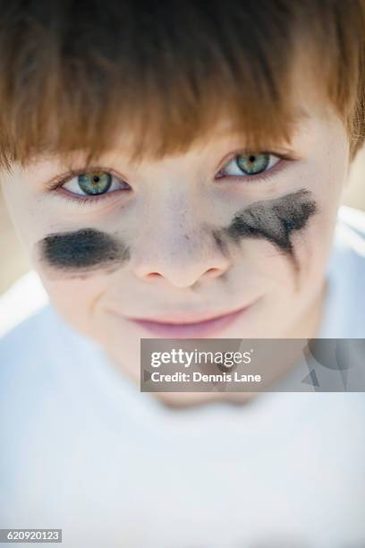 caucasian baseball player with marks on cheeks - eye black stock pictures, royalty-free photos & images