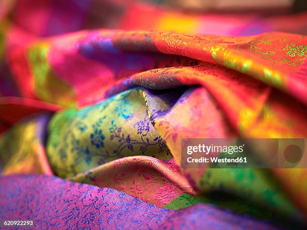 india, silk cloth - indian textile stock pictures, royalty-free photos & images