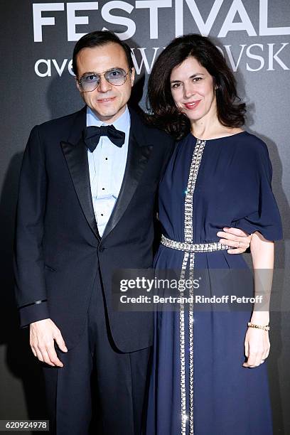 Musician Bertrand Burgalat and his wife Designer Vanessa Seward attend the Vogue Fashion Festival at Hotel Potocki on November 3, 2016 in Paris,...