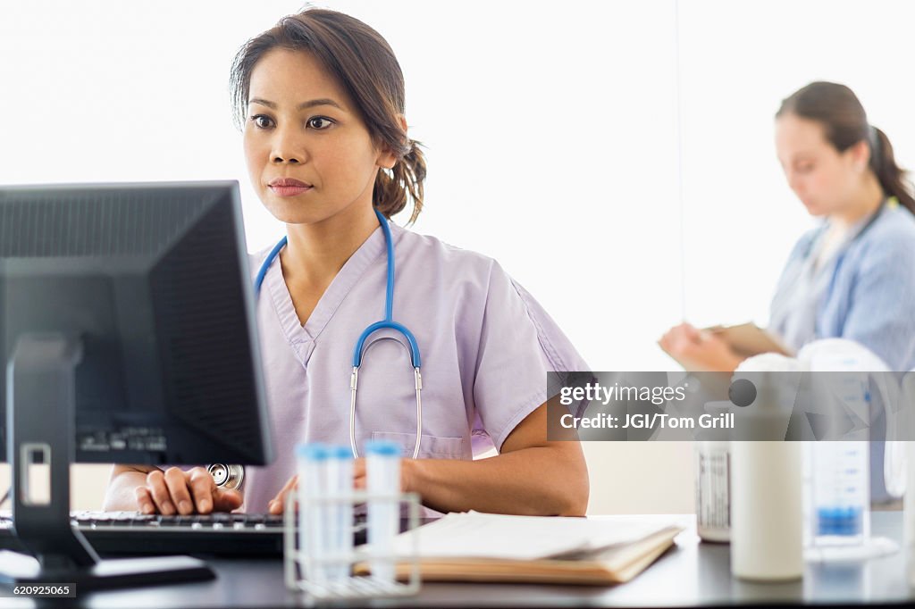 Nurse Using Computer In Hospital High-Res Stock Photo - Getty Images