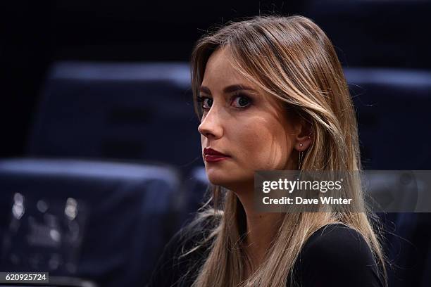 Ester Satorova, wife of Tomas Berdych, during the Mens Singles third round match on day four of the BNP Paribas Masters at Hotel Accor Arena Bercy on...